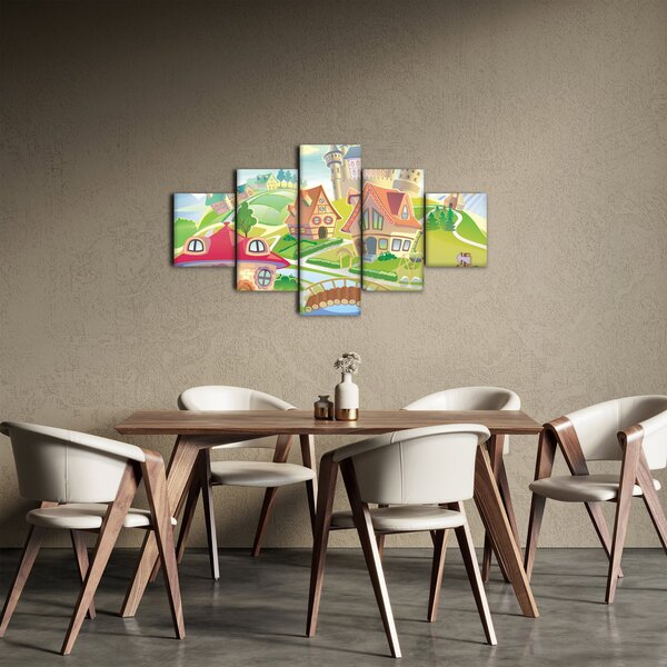 Obraz - Barevné městečko (125x70 cm)