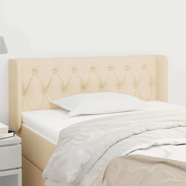 Čelo postele typu ušák krémové 103 x 16 x 78/88 cm textil 3119099