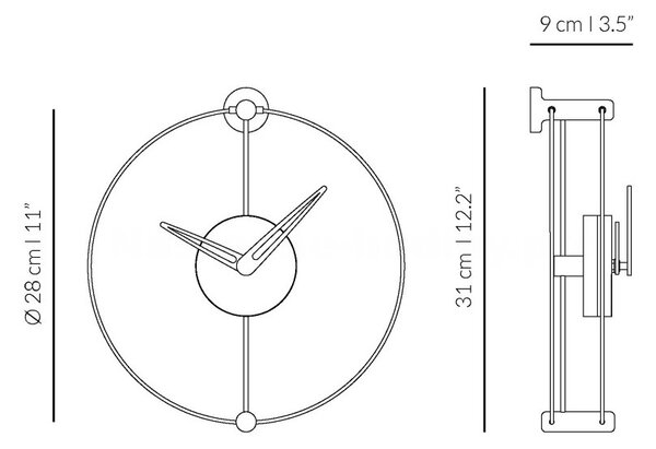 Designové nástěnné hodiny Nomon NANO WH 31cm