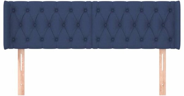 Čelo postele typu ušák modré 163 x 16 x 78/88 cm textil 3119116