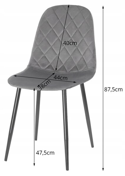 Set čtyř jídelních židlí ASTI sametový béžový (4 ks)