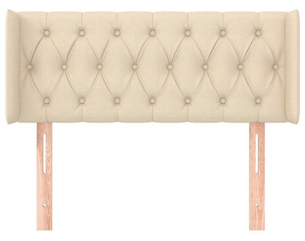 Čelo postele typu ušák krémové 103 x 16 x 78/88 cm textil 3119099