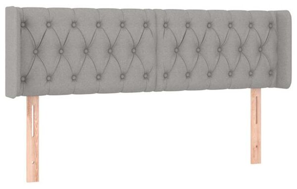 Čelo postele s LED světle šedé 147 x 16 x 78/88 cm textil 3123570