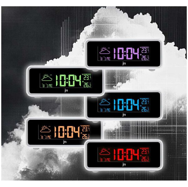 Lowell Italy Meteostanice a digitální LED hodiny JD9526 Lowell s nabíječkou smartphonů 12,5cm