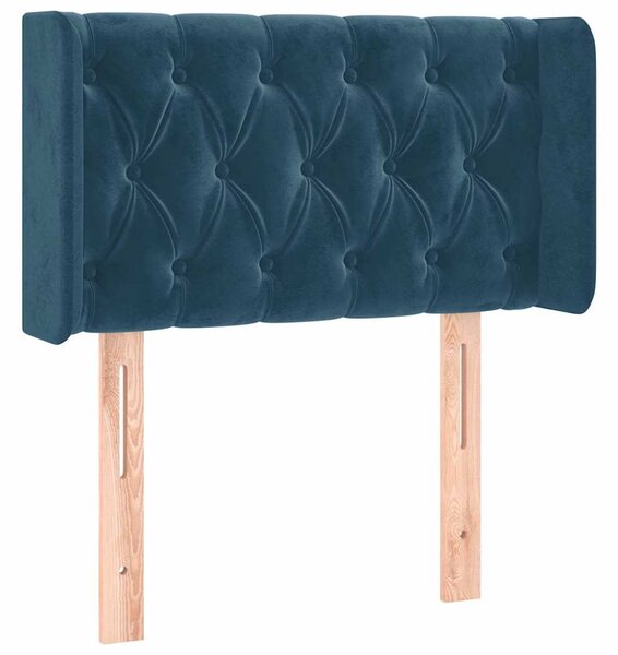 Čelo postele typu ušák tmavě modrá 83 x 16 x 78/88 cm samet 3119138
