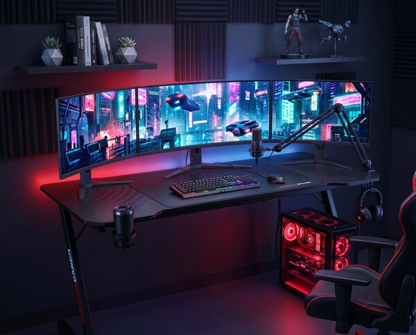 TZB Herní stůl SHADOW GAMER 1.0 140 cm černý