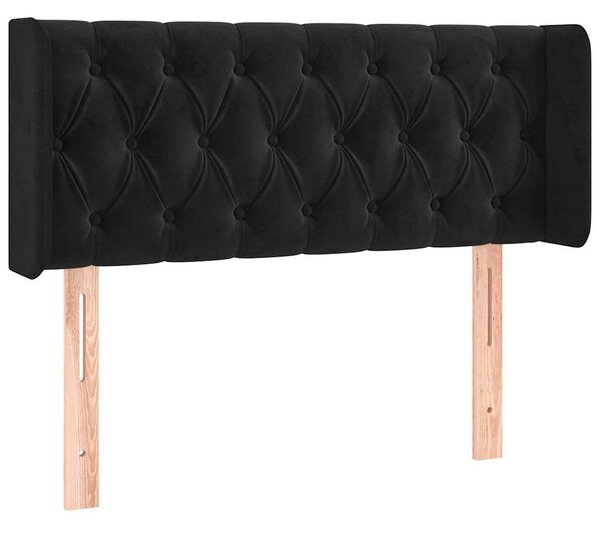 Čelo postele typu ušák černé 103 x 16 x 78/88 cm samet 3119148