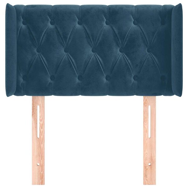Čelo postele typu ušák tmavě modrá 83 x 16 x 78/88 cm samet 3119138