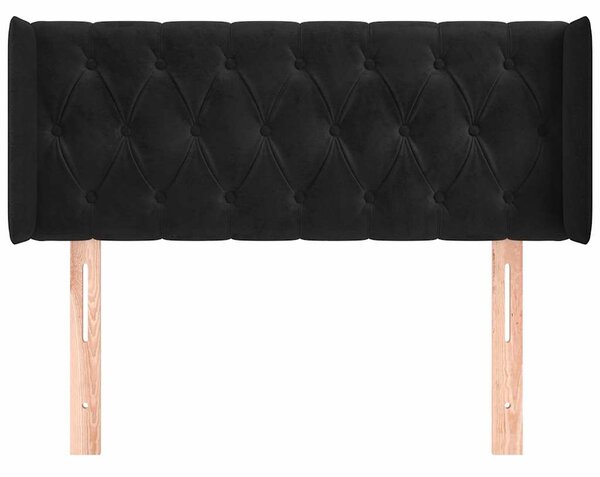 Čelo postele typu ušák černé 103 x 16 x 78/88 cm samet 3119148