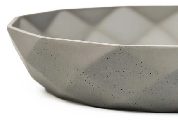 Okrasná miska CAVERO, sklolaminát, průměr 32 cm, šedá