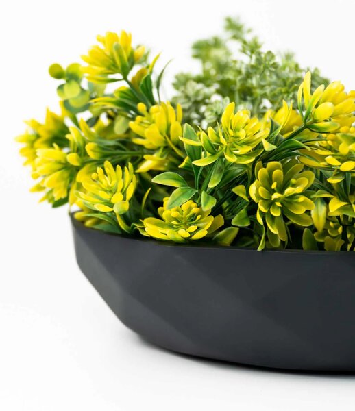 Okrasná miska CAVERO, sklolaminát, průměr 32 cm, antracit