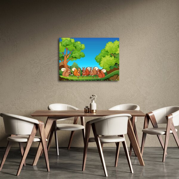 Obraz - Veselé veverky (70x50 cm)