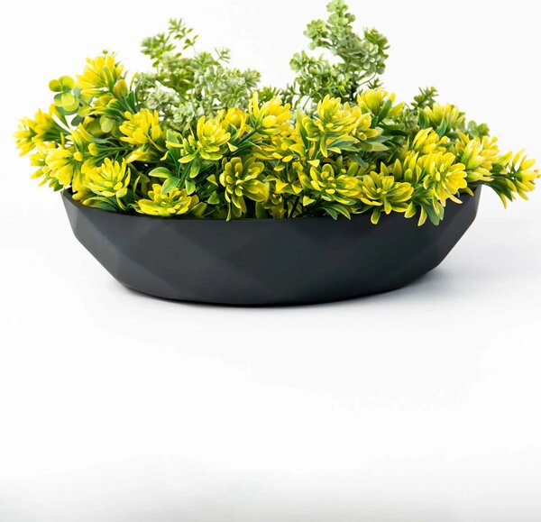 Okrasná miska CAVERO, sklolaminát, průměr 32 cm, antracit