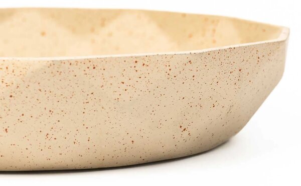 Okrasná miska CAVERO, sklolaminát, průměr 32 cm, béžová