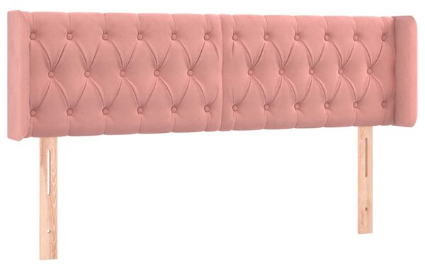 Čelo postele typu ušák růžová 163x16x78/88 cm samet 3119163
