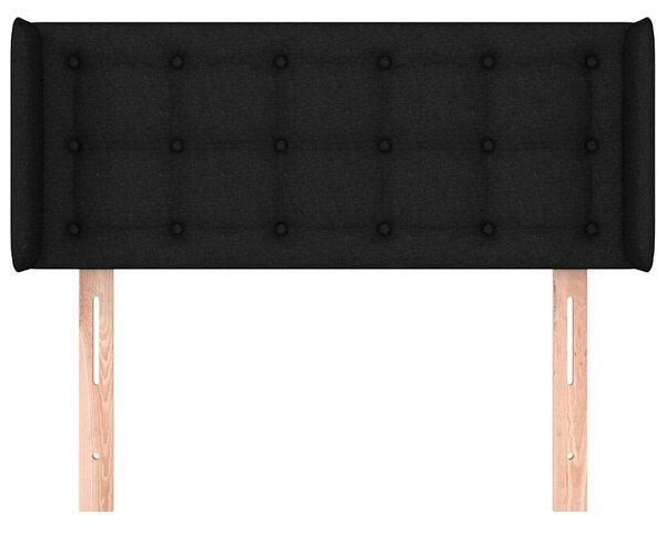 Čelo postele typu ušák černé 83 x 16 x 78/88 cm textil 3119178