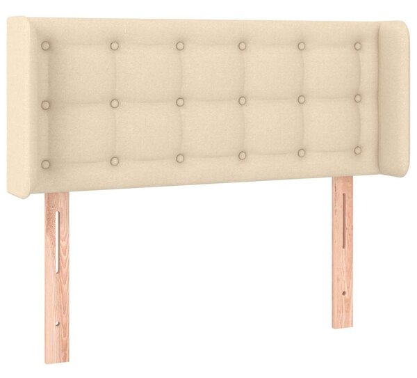 Čelo postele typu ušák krémové 83 x 16 x 78/88 cm textil 3119181