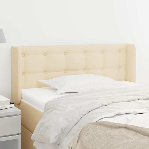 Čelo postele typu ušák krémové 83 x 16 x 78/88 cm textil 3119181