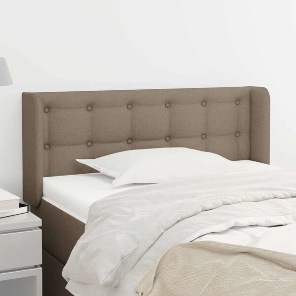 Čelo postele typu ušák taupe 93 x 16 x 78/88 cm textil 3119188