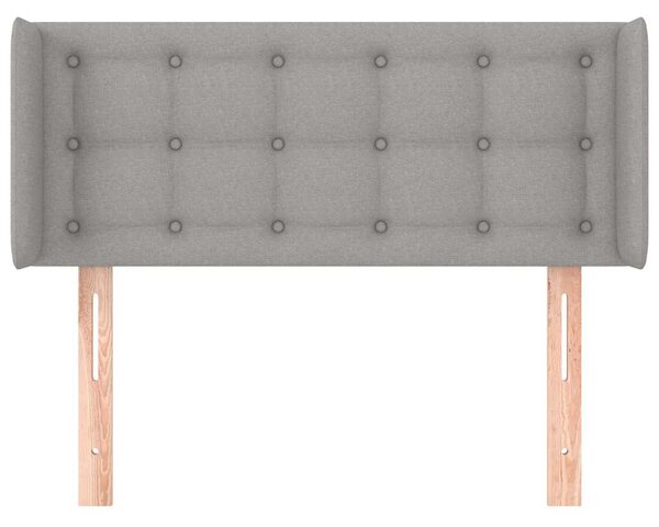 Čelo postele typu ušák světle šedé 83x16x78/88 cm textil 3119176