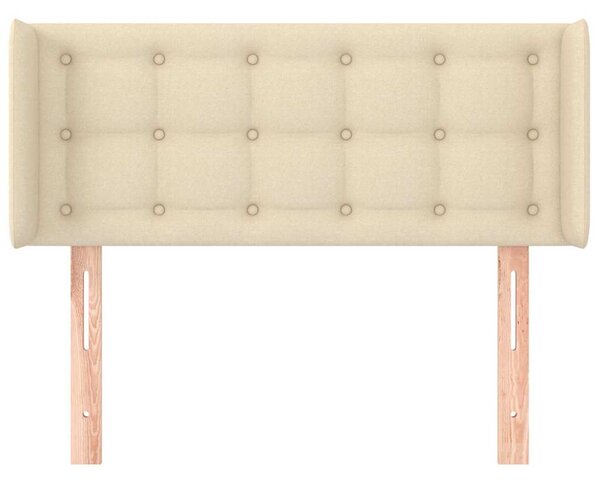 Čelo postele typu ušák krémové 83 x 16 x 78/88 cm textil 3119181