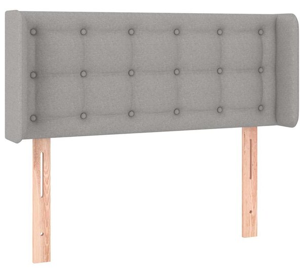 Čelo postele typu ušák světle šedé 83x16x78/88 cm textil 3119176
