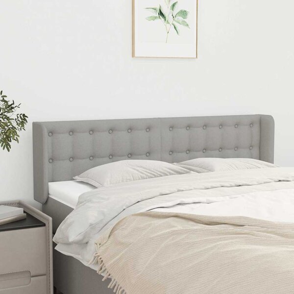 Čelo postele typu ušák světle šedé 147x16x78/88 cm textil 3119200