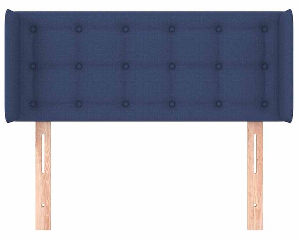Čelo postele typu ušák modré 83 x 16 x 78/88 cm textil 3119182