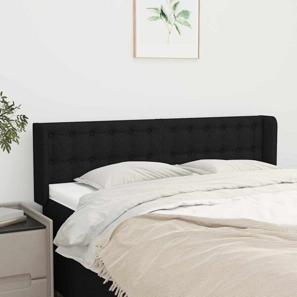 Čelo postele typu ušák černé 147x16x78/88 cm textil 3119202