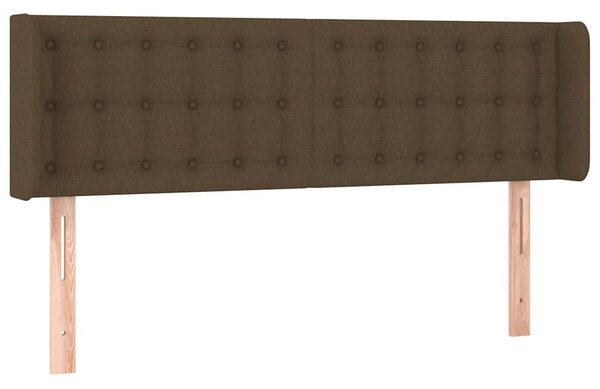 Čelo postele typu ušák tmavě hnědé 147x16x78/88 cm textil 3119203