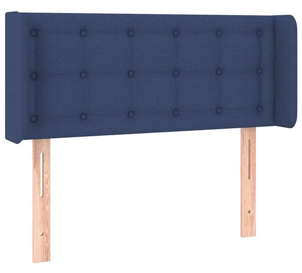 Čelo postele typu ušák modré 83 x 16 x 78/88 cm textil 3119182