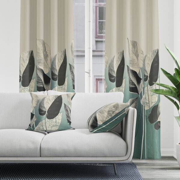 Ervi Blackout zatemňovací závěs Super print - Elegantní listí č.23