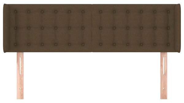 Čelo postele typu ušák tmavě hnědé 147x16x78/88 cm textil 3119203