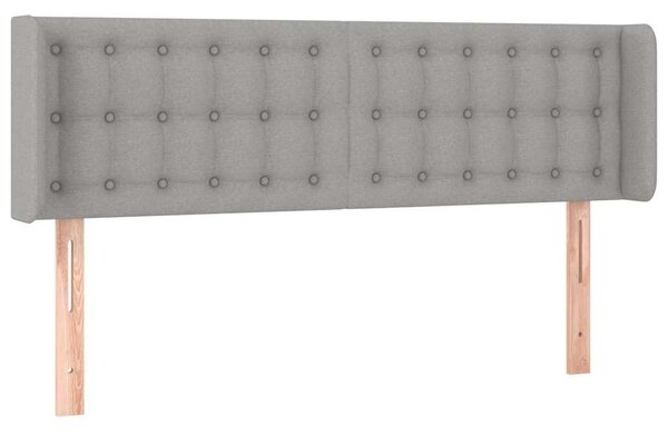 Čelo postele typu ušák světle šedé 147x16x78/88 cm textil 3119200
