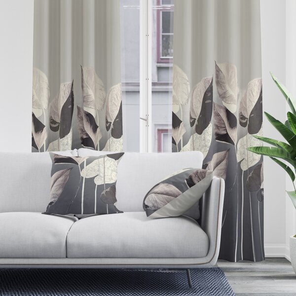 Ervi Blackout zatemňovací závěs Super print - Elegantní listí č.27