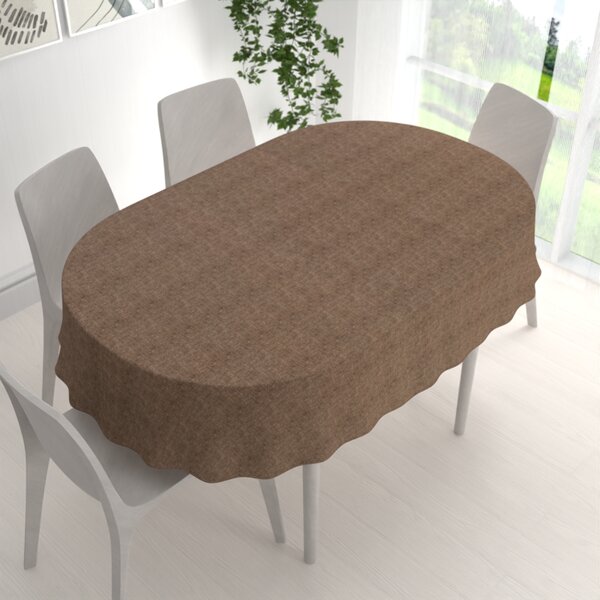 Biante Dekorační oválný ubrus PML-120 Hnědá režná 50x100 cm