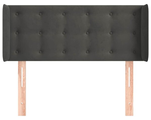 Čelo postele typu ušák tmavě šedé 83x16x78/88 cm samet 3119233