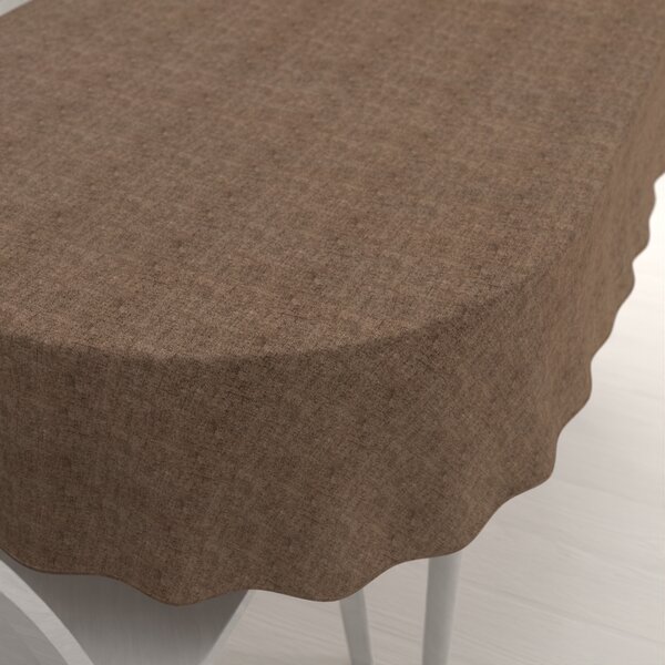 Biante Dekorační oválný ubrus PML-120 Hnědá režná 50x100 cm