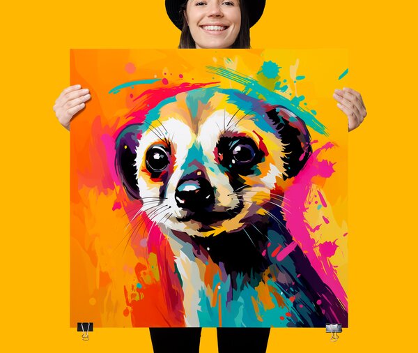 FeelHappy Plakát - Surikata Pop Art Velikost plakátu: 100 x 100 cm