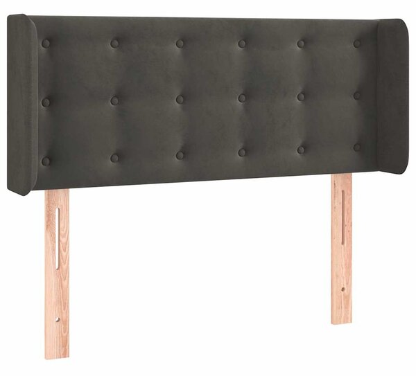Čelo postele typu ušák tmavě šedé 83x16x78/88 cm samet 3119233
