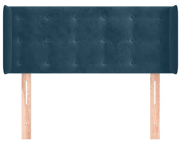 Čelo postele typu ušák tmavě modrá 83 x 16 x 78/88 cm samet 3119236