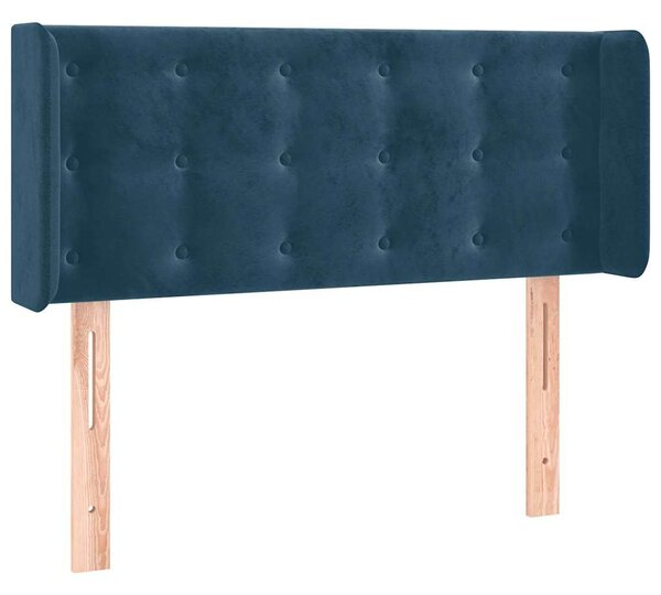 Čelo postele typu ušák tmavě modrá 83 x 16 x 78/88 cm samet 3119236