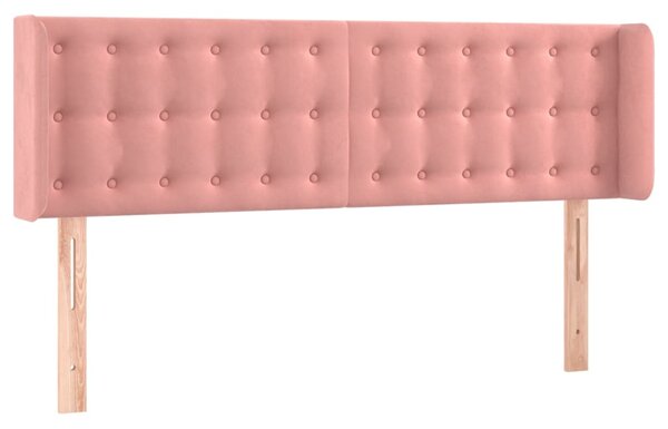 Čelo postele typu ušák růžová 147x16x78/88 cm samet 3119255