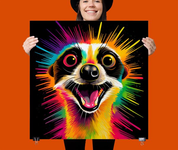 FeelHappy Plakát - Vysmátá surikata Velikost plakátu: 100 x 100 cm