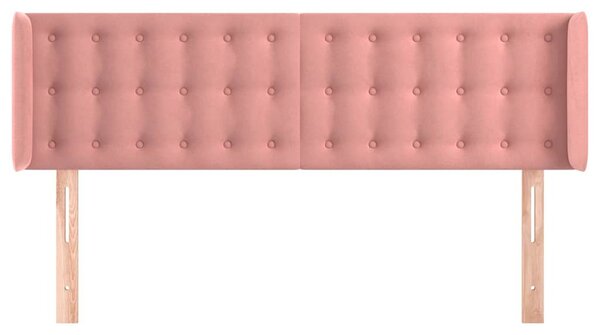 Čelo postele typu ušák růžová 147x16x78/88 cm samet 3119255