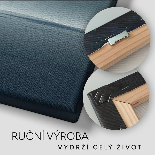 Obraz na plátně - Na Stopě, smečka vlků v zasněžené krajině FeelHappy.cz Rozměr obrazu (Šířka x Výška): 60 x 20 cm