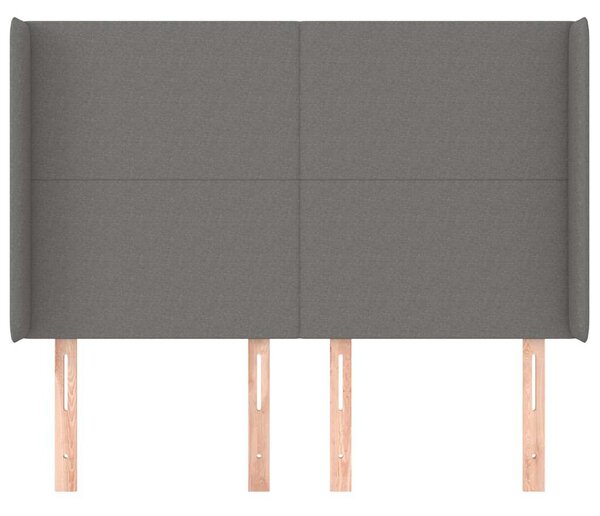 Čelo postele typu ušák tmavě šedé 147x16x118/128 cm textil 3119299