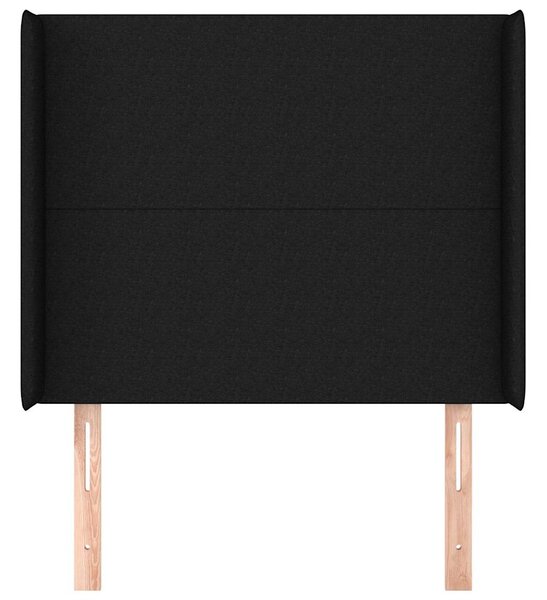 Čelo postele typu ušák černé 83x16x118/128 cm textil 3119276