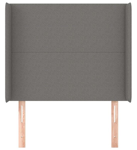 Čelo postele typu ušák tmavě šedé 103x16x118/128 cm textil 3119291