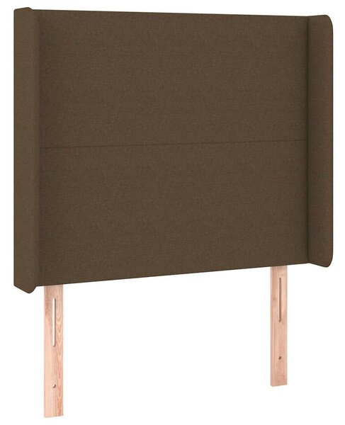 Čelo postele typu ušák tmavě hnědé 83x16x118/128 cm textil 3119277